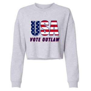 Usa Vote Convicted Felon Outlaw Pro Trump 4th Of July Gift Cropped Pullover Crew