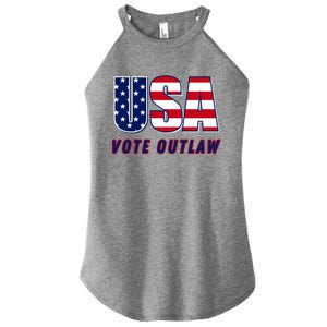 Usa Vote Convicted Felon Outlaw Pro Trump 4th Of July Gift Women's Perfect Tri Rocker Tank