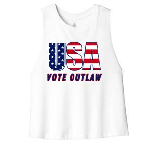 Usa Vote Convicted Felon Outlaw Pro Trump 4th Of July Gift Women's Racerback Cropped Tank