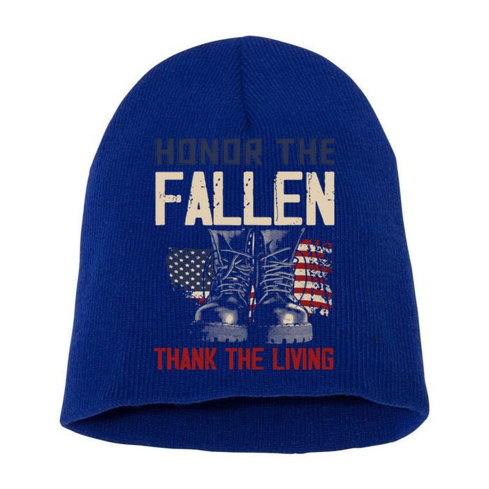 Usa Veterans Day Memorial Day Honor The Fallen Cool Gift Short Acrylic Beanie