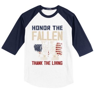 Usa Veterans Day Memorial Day Honor The Fallen Cool Gift Baseball Sleeve Shirt