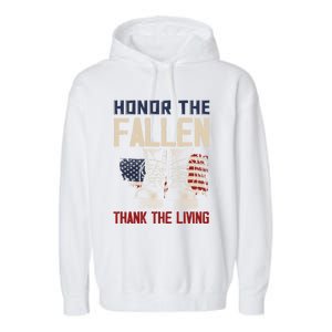 Usa Veterans Day Memorial Day Honor The Fallen Cool Gift Garment-Dyed Fleece Hoodie