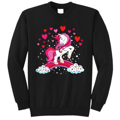 Unicorn Valentines Day Love Heart Rainbow Sweatshirt