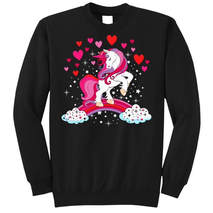 Unicorn Valentines Day Love Heart Rainbow Sweatshirt