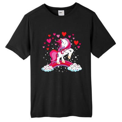 Unicorn Valentines Day Love Heart Rainbow Tall Fusion ChromaSoft Performance T-Shirt