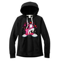 Unicorn Valentines Day Love Heart Rainbow Women's Fleece Hoodie