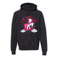 Unicorn Valentines Day Love Heart Rainbow Premium Hoodie