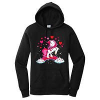 Unicorn Valentines Day Love Heart Rainbow Women's Pullover Hoodie