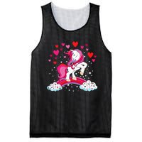 Unicorn Valentines Day Love Heart Rainbow Mesh Reversible Basketball Jersey Tank