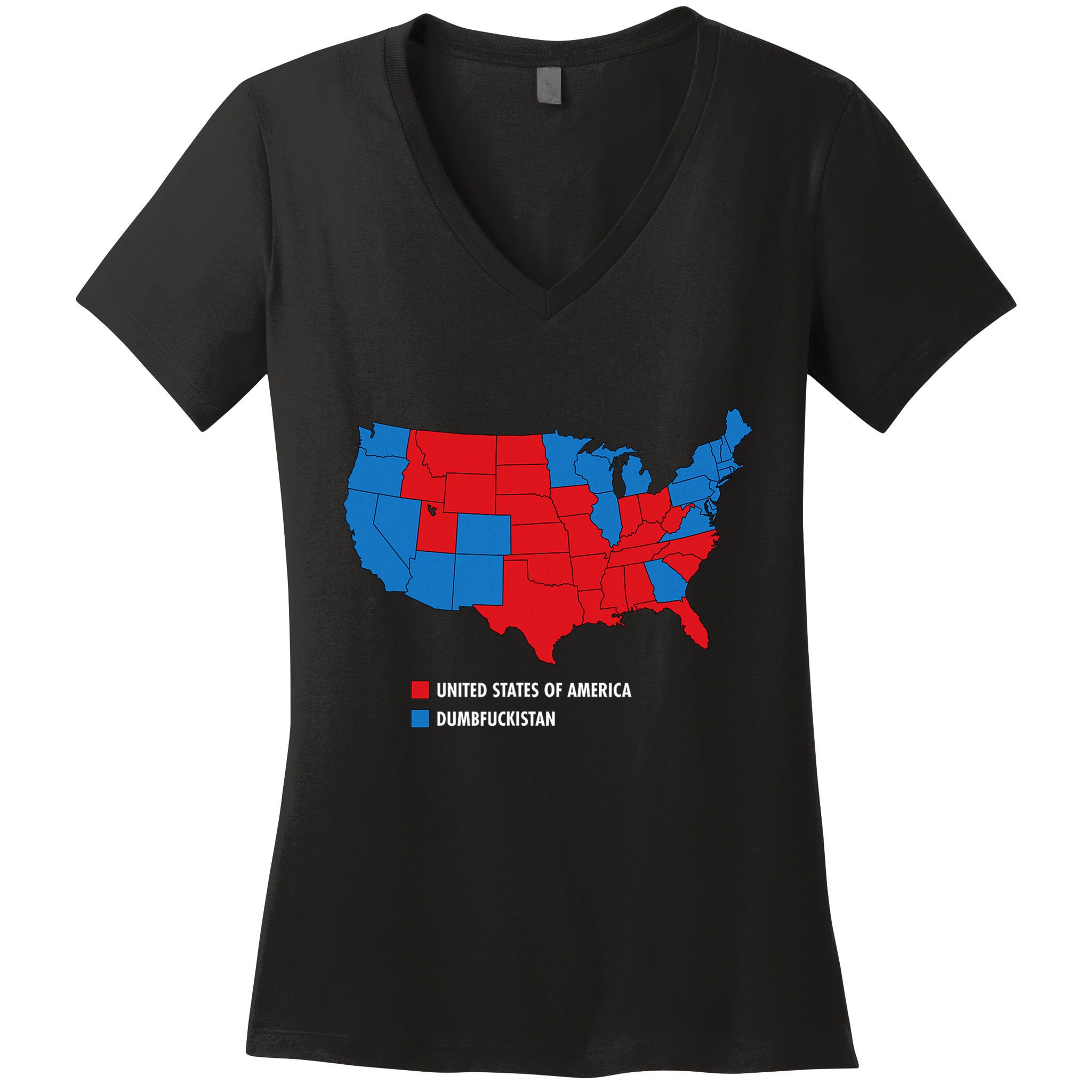 Usa V Dumbfuckistan Republicans Election Map Women's V-Neck T-Shirt