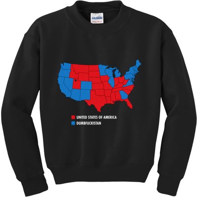Usa V Dumbfuckistan Republicans Election Map Kids Sweatshirt