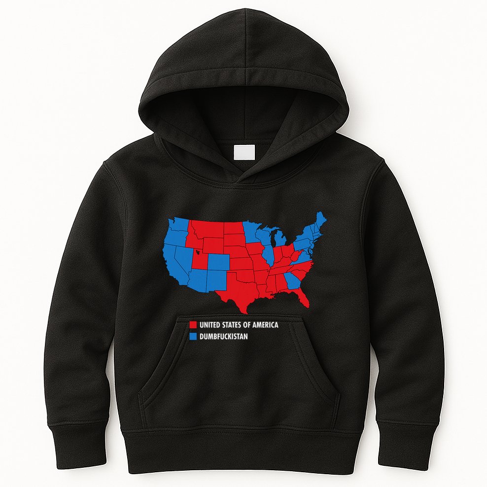 Usa V Dumbfuckistan Republicans Election Map Kids Hoodie