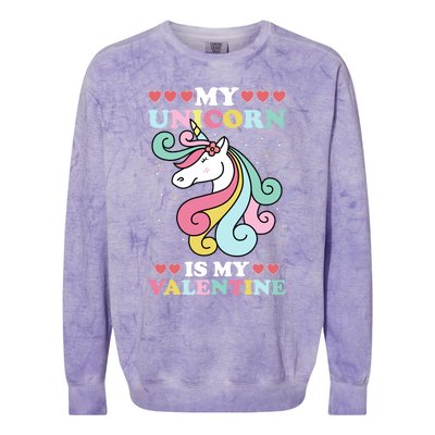 Unicorn Valentines Day Funny Gift Cute Magicfunny Giftal Fantasy Funny Gift Colorblast Crewneck Sweatshirt