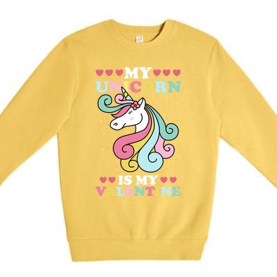 Unicorn Valentines Day Funny Gift Cute Magicfunny Giftal Fantasy Funny Gift Premium Crewneck Sweatshirt