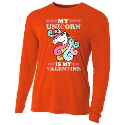 Unicorn Valentines Day Funny Gift Cute Magicfunny Giftal Fantasy Funny Gift Cooling Performance Long Sleeve Crew