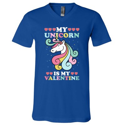 Unicorn Valentines Day Funny Gift Cute Magicfunny Giftal Fantasy Funny Gift V-Neck T-Shirt