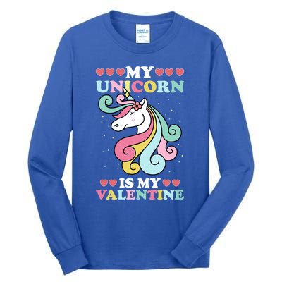 Unicorn Valentines Day Funny Gift Cute Magicfunny Giftal Fantasy Funny Gift Tall Long Sleeve T-Shirt