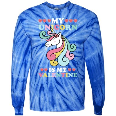 Unicorn Valentines Day Funny Gift Cute Magicfunny Giftal Fantasy Funny Gift Tie-Dye Long Sleeve Shirt