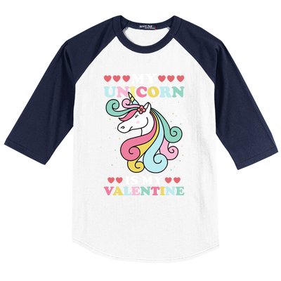 Unicorn Valentines Day Funny Gift Cute Magicfunny Giftal Fantasy Funny Gift Baseball Sleeve Shirt