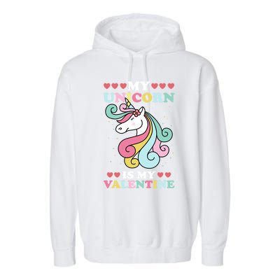 Unicorn Valentines Day Funny Gift Cute Magicfunny Giftal Fantasy Funny Gift Garment-Dyed Fleece Hoodie