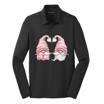 Unique Valentines Day Gnome Aesthetic Gift Cute Love Gift Silk Touch Performance Long Sleeve Polo