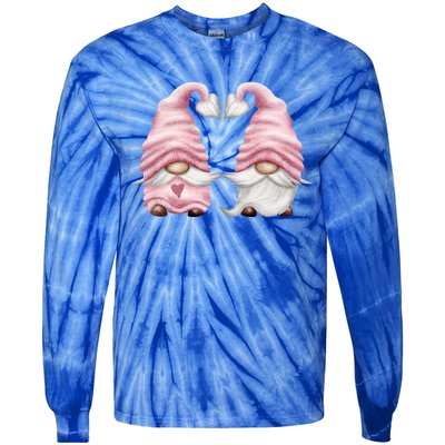 Unique Valentines Day Gnome Aesthetic Gift Cute Love Gift Tie-Dye Long Sleeve Shirt