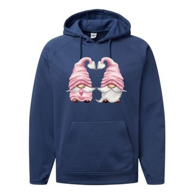 Unique Valentines Day Gnome Aesthetic Gift Cute Love Gift Performance Fleece Hoodie