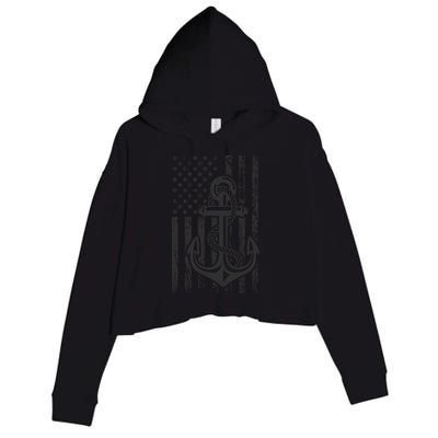 US Veterans Day T Crop Fleece Hoodie