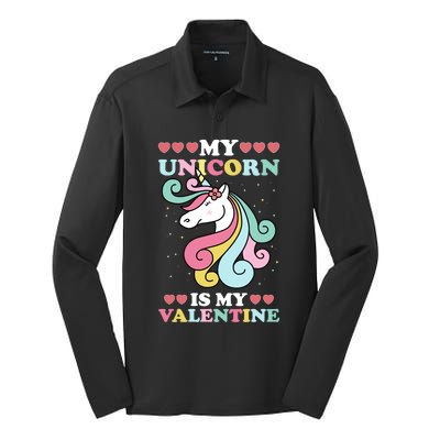 Unicorn Valentines Day Funny Gift Cute Magicgiftal Fantasy Cool Gift Silk Touch Performance Long Sleeve Polo