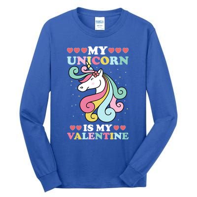 Unicorn Valentines Day Funny Gift Cute Magicgiftal Fantasy Cool Gift Tall Long Sleeve T-Shirt