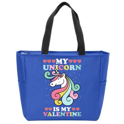 Unicorn Valentines Day Funny Gift Cute Magicgiftal Fantasy Cool Gift Zip Tote Bag