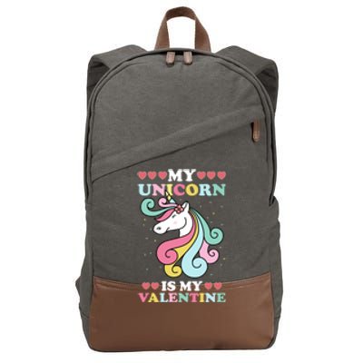 Unicorn Valentines Day Funny Gift Cute Magicgiftal Fantasy Cool Gift Cotton Canvas Backpack