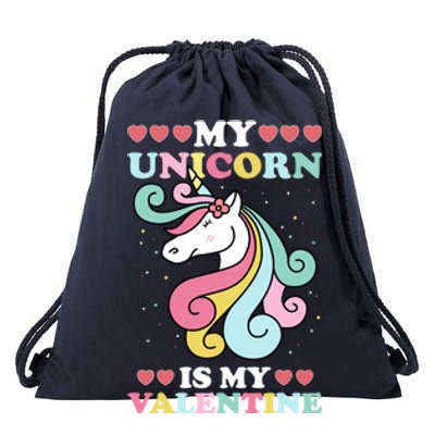 Unicorn Valentines Day Funny Gift Cute Magicgiftal Fantasy Cool Gift Drawstring Bag