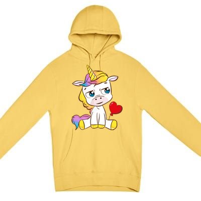 Unicorn Valentines Day Meaningful Gift Premium Pullover Hoodie