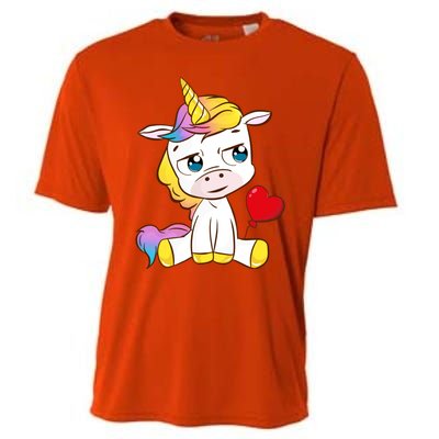 Unicorn Valentines Day Meaningful Gift Cooling Performance Crew T-Shirt