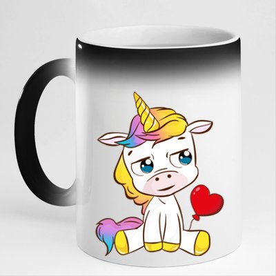 Unicorn Valentines Day Meaningful Gift 11oz Black Color Changing Mug