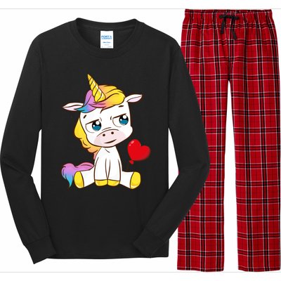 Unicorn Valentines Day Meaningful Gift Long Sleeve Pajama Set