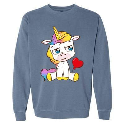 Unicorn Valentines Day Meaningful Gift Garment-Dyed Sweatshirt