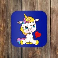 Unicorn Valentines Day Meaningful Gift Coaster