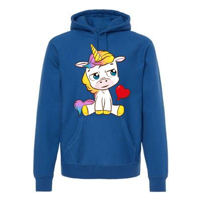 Unicorn Valentines Day Meaningful Gift Premium Hoodie