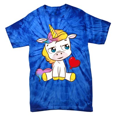 Unicorn Valentines Day Meaningful Gift Tie-Dye T-Shirt