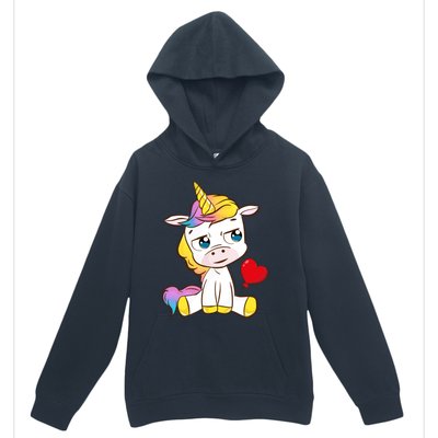 Unicorn Valentines Day Meaningful Gift Urban Pullover Hoodie