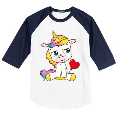 Unicorn Valentines Day Meaningful Gift Baseball Sleeve Shirt