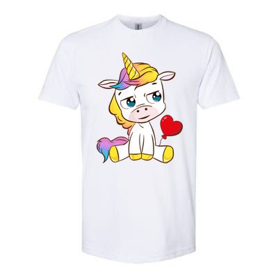 Unicorn Valentines Day Meaningful Gift Softstyle CVC T-Shirt