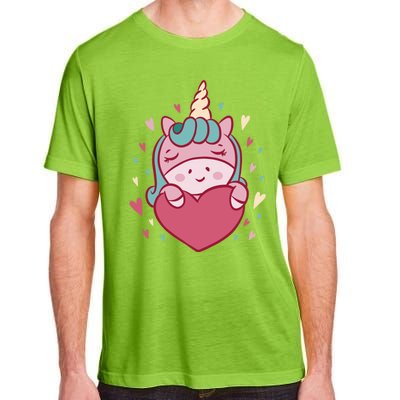 Unicorn Valentine's Day Heart Cute Gift Adult ChromaSoft Performance T-Shirt