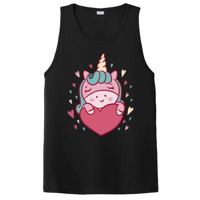 Unicorn Valentine's Day Heart Cute Gift PosiCharge Competitor Tank