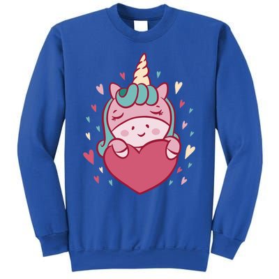 Unicorn Valentine's Day Heart Cute Gift Sweatshirt