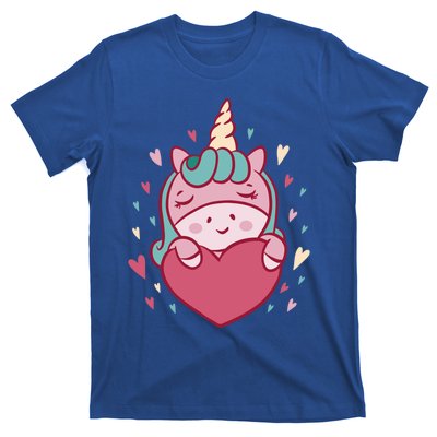 Unicorn Valentine's Day Heart Cute Gift T-Shirt