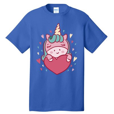 Unicorn Valentine's Day Heart Cute Gift Tall T-Shirt