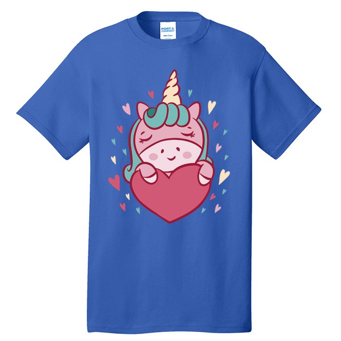 Unicorn Valentine's Day Heart Cute Gift Tall T-Shirt